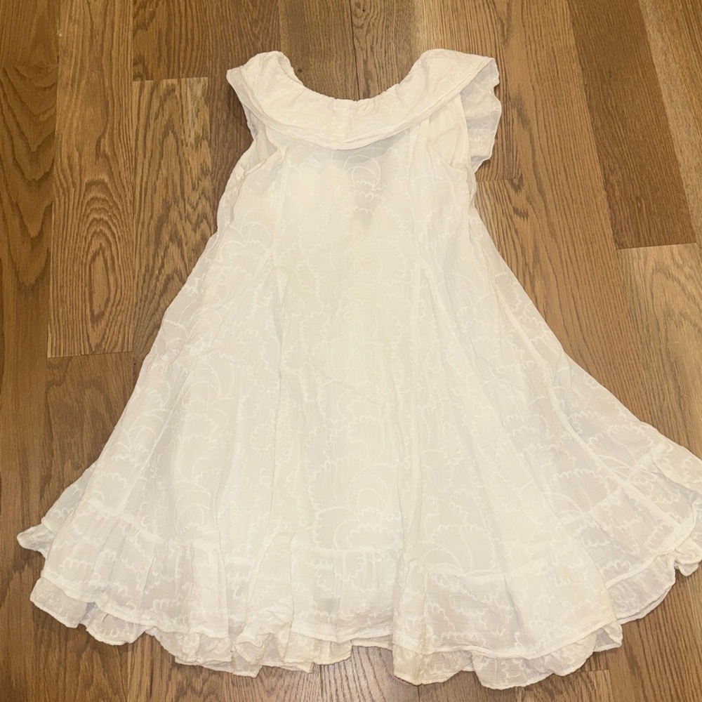 Zara White Ruffle Front Dress - Picture 3 of 4